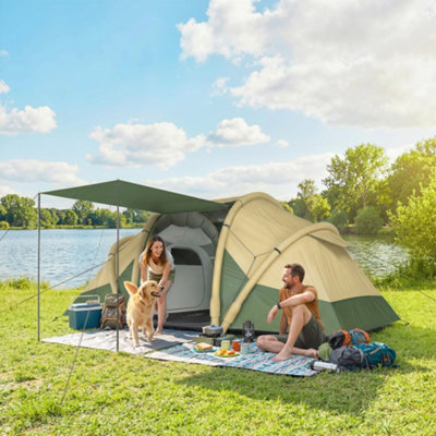 Outsunny Inflatable Tent Tunnel Design For 4 PersonGreen from B&Q