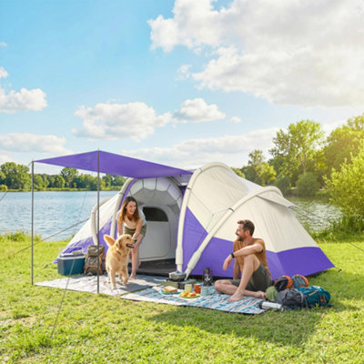 Outsunny Inflatable Tent Tunnel Design For 4 PersonPurple from B&Q