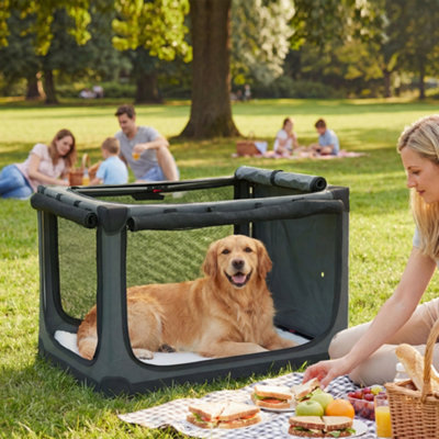 B&Q -  Collapsible Dog Crate Portable Pet Travel Carrier 90 X 64 X 64 Cm