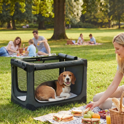 Pawhut Collapsible Dog Crate Portable Pet Travel Carrier 76 X 54 X 54 Cm from B&Q