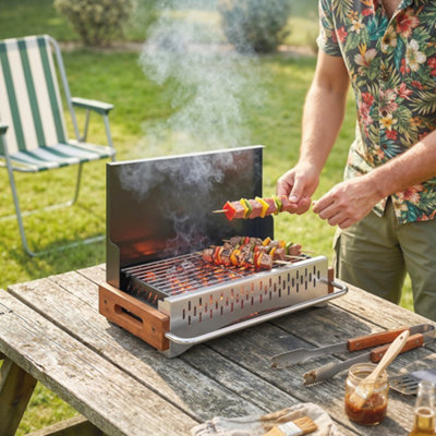 Outsunny Charcoal Bbq Grill Folding Barbecue Grill For Camping Black from B&Q