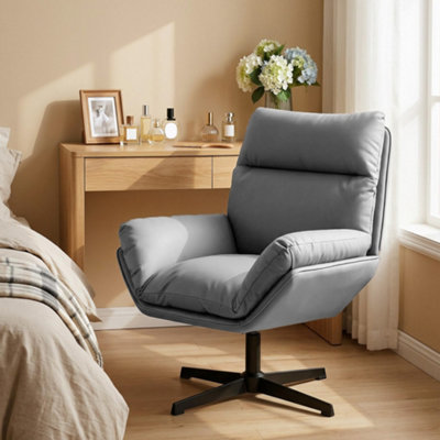 Homcom Accent Chair With 360 Swivel Dark Grey from B&Q