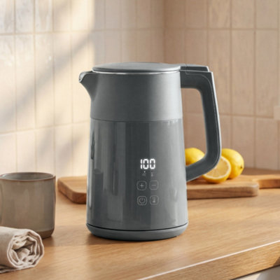 B&Q -  1.7L Fast Boil 3000W Electric Kettle With Led DisplayGrey