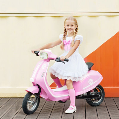 B&Q -  24V Battery Powered Ride On Motorcycle With Manual ThrottlePink