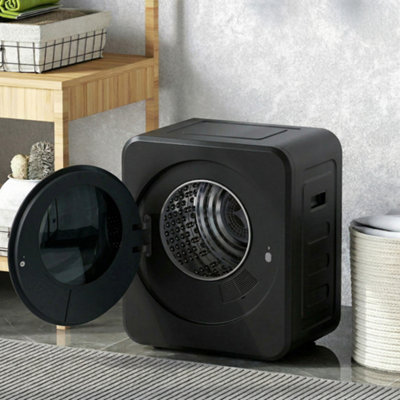 B&Q -  800W Compact Dryer Machine4 Kg Small Vented Tumble DryerBlack
