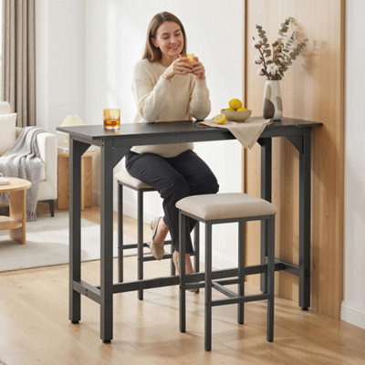 B&Q -  Bar Table Coffee Table With Adjustable Footpads Black Marble Effect