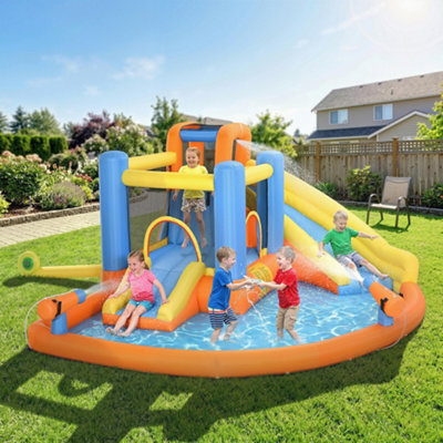 B&Q -  5 In 1 Inflatable Bouncy Castle For Children With Dual Slides