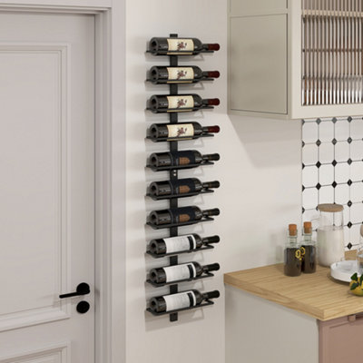 B&Q -  Wall Mount Wine RackWall Wine Rack For 10 Wine BottlesBlack