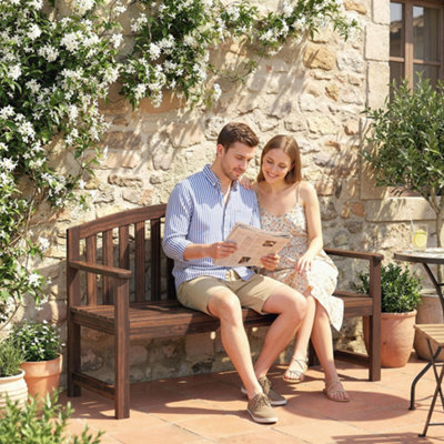 B&Q -  2 Person Garden BenchWooden Outdoor Furniture With Armrest