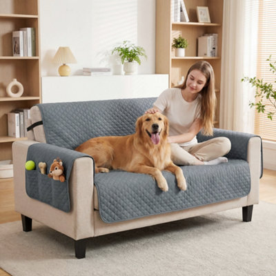 Pawhut Waterproof Sofa Cover 2 SeaterSoft Couch Cover For Dogs Cats Pets