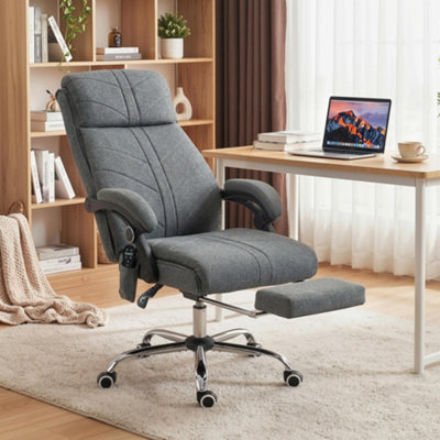 B&Q -  Vibration Massage Office Chair With HeatFootrestGrey