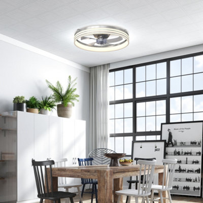 Homcom Ceiling Fan With Light And & App Control6 Speed50 CmSilver from B&Q
