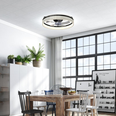 Homcom Ceiling Fan With Light And & App Control6 Speed50 CmBlack from B&Q