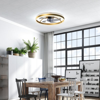 Homcom Ceiling Fan With Light And Remote3 Colour Temperatures50CmGold from B&Q