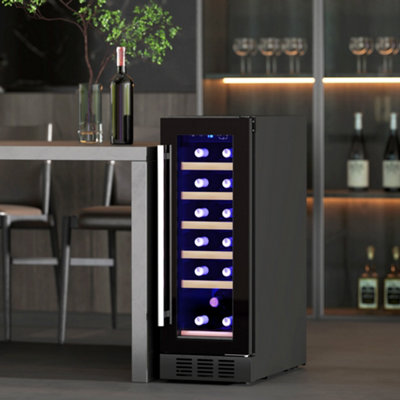 Homcom Unisex Black Freestanding / Built-In Wine Cooler Fridge, 19 Bottle, - Image 5
