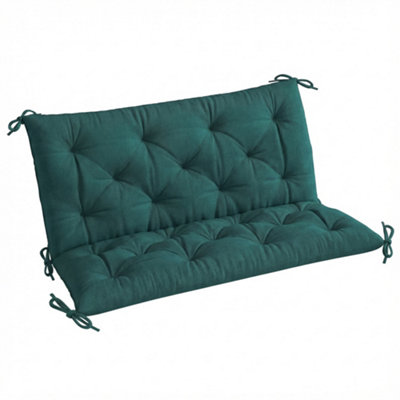 Outsunny Unisex Green 2 Seater Garden Bench Cushion Outdoor Seat Pad With Ties In - Image 5
