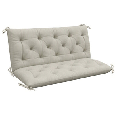 Outsunny Unisex Light Grey Garden Bench Cushion, Seat Pad With Ties In - Image 4