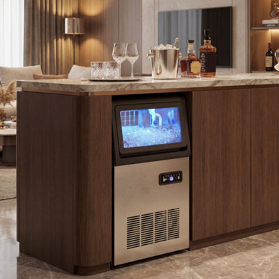 B&Q -  45Kg/24H Commercial Ice Maker Machine With Auto Self-Cleaning