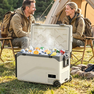 B&Q -  Compressor Car Fridge FreezerCamping Refrigerator W/ App Control