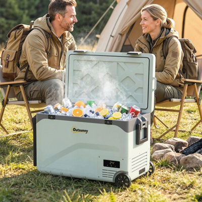 B&Q -  Compressor Car Fridge FreezerCamping Refrigerator W/ App Control