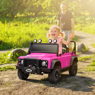 Aiyaplay Kids Ride On Car, 12V Battery-Powered Electric Car With Remote Pink