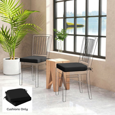 B&Q -  Outdoor Chair Seat Cushions Set Of 2Garden Chair CushionsBlack