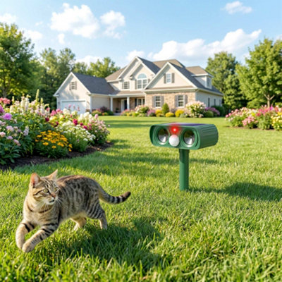 Outsunny Cat Repellent For GardensSolar Ultrasonic Pir Fox Cat Deterrent from B&Q