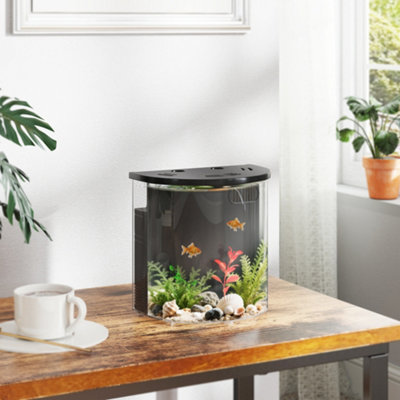 B&Q -  Fish Tank3L Nano Aquarium Starter Kit With Filter SystemLed Light