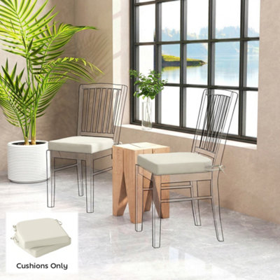 B&Q -  Outdoor Chair Seat Cushions Set Of 2Garden Chair CushionsCream