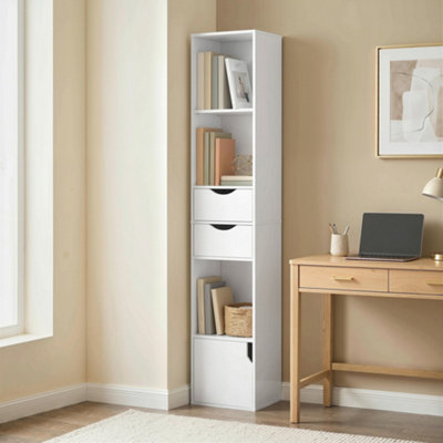 B&Q -  Bookcase With Drawers Adjustable Shelf 158 Cm White