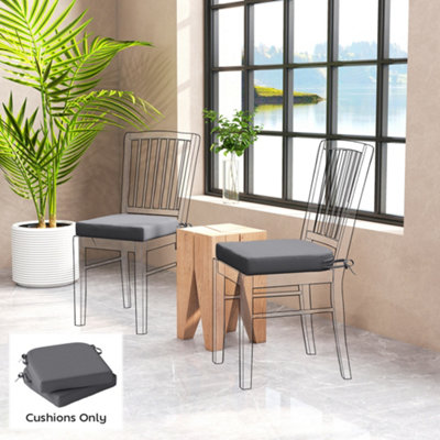 B&Q -  Outdoor Chair Seat Cushions Set Of 2Garden Chair CushionsGrey