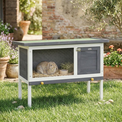 Pawhut Rabbit HutchGuinea Pig Hutch Outdoor Cage W/ Asphalt RoofGreen