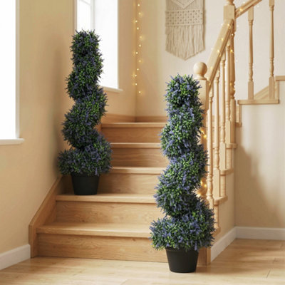 B&Q -  Artificial Lavender Topiary Tree With 315 Leaves And 315 FlowersSet Of 2