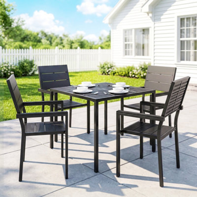 Outsunny 5 Pieces Garden Dining SetOutdoor Furniture With Hdpe Table from B&Q