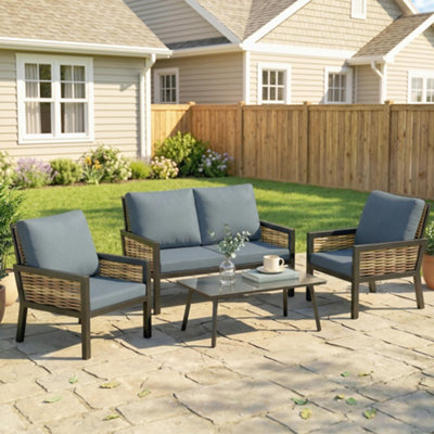 Outsunny Rattan Garden Furniture SetOutdoor Furniture Conversation Set from B&Q