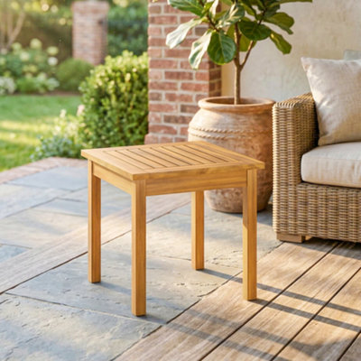 Outsunny Coffee Table Fully Assembled Square Natural Wood from B&Q