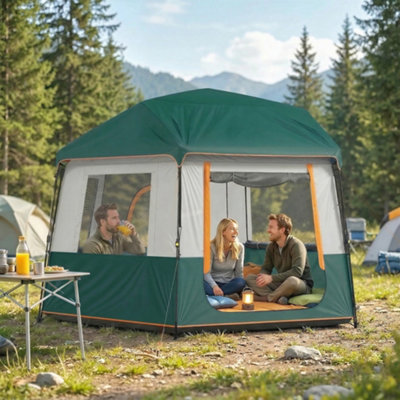 Outsunny Camping Tent 3000mm Waterproof 4-6 Person Green from B&Q