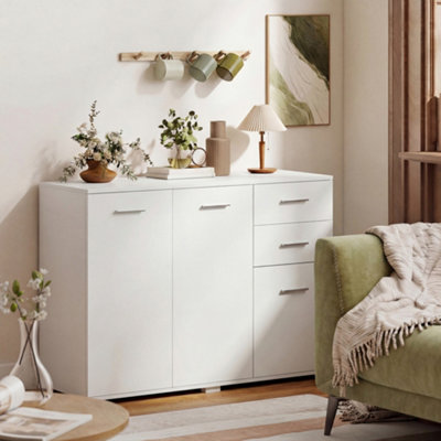 Homcom (White) Modern Sideboard Kitchen Storage Cabinet - Image 8