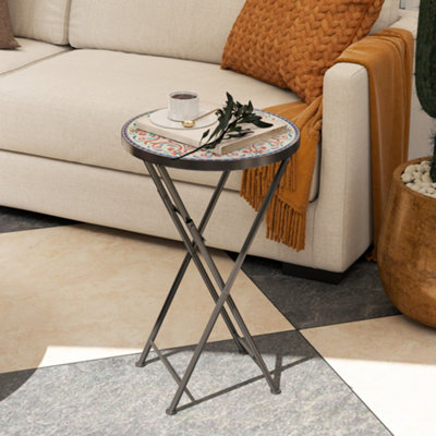 Outsunny Mosaic Garden Table35.5Cm Folding Coffee TableMulticolour from B&Q