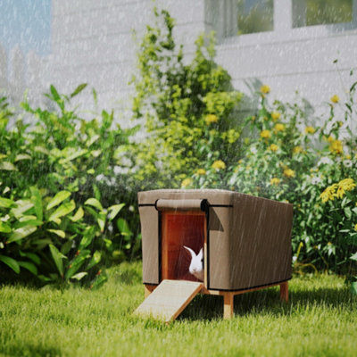 Rabbit Hutch Cover Guinea Pig X D2 Home Use Brown - Image 5