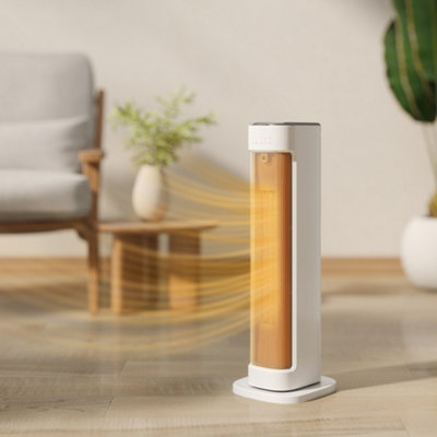HOMCOM Ceramic Electric Heater, 2000W Space Heater with Timer in White - Image 10