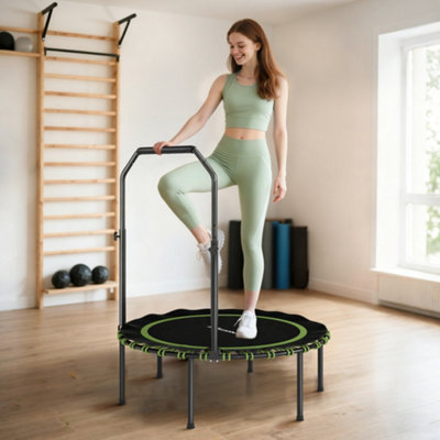 Sportnow 40'' Foldable Fitness Trampoline Rebounder With HandleGreen from B&Q