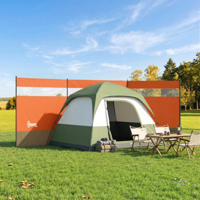 Outsunny Camping Windbreaks With Clear Windows440 X 140CmOrange from B&Q