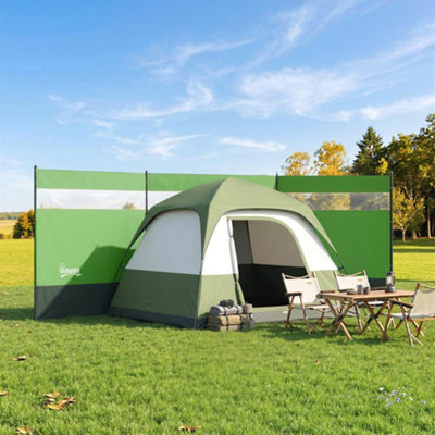 Outsunny Camping Windbreaks With Clear Windows 440 X 140CmArmy Green from B&Q