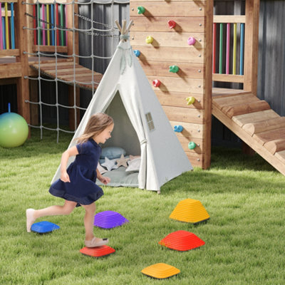AIYAPLAY Balance Stepping Stones for Kids, 6-Piece Non-Slip River Stones | Stackable, Obstacle Courses, Balance and Motor Skills, Indoor Outdoor Sensory Toy Gift, for Ages 3-8 Years - Image 5