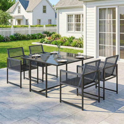 Outsunny Garden Dining SetOutdoor Table And Chairs With Foldable Backrest from B&Q