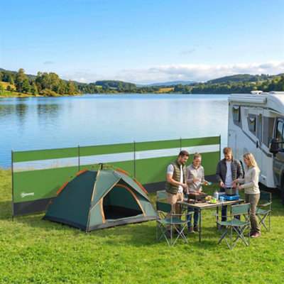 Outsunny Camping Windbreaks With Clear Windows725 X 140CmArmy Green from B&Q