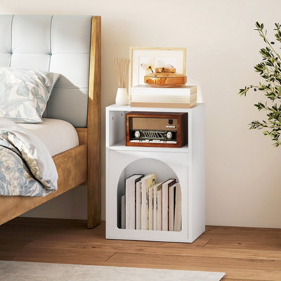 Homcom Bedside TableModern Bedside Cabinet For BedroomWhite from B&Q