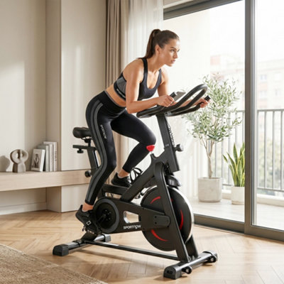 Sportnow Unisex Black Exercise Bike For Home With Smart App, 0-100% Magnetic Resistance In - Image 3