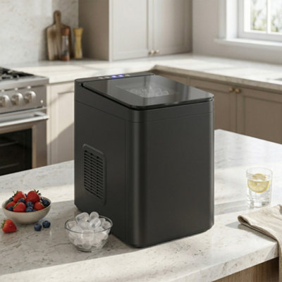 Homcom Countertop Ice Maker Machine Compact Ice Cube Maker With Scoop Black from B&Q